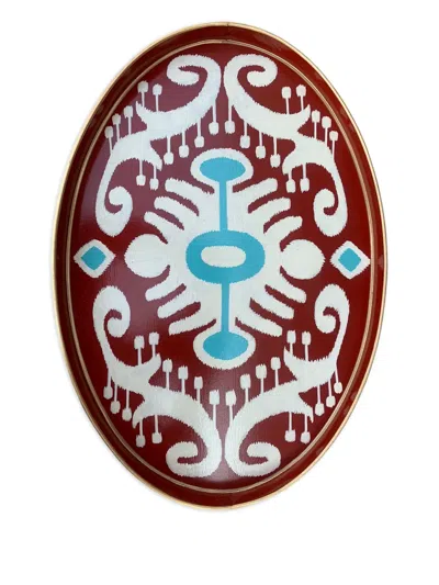 Les-ottomans Iron Ikat Hand-painted Tray