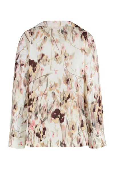 120% Lino Floral-print Linen Blazer