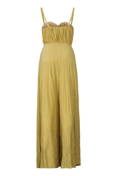 Elisabetta Franchi Red Carpet Dress Made Of Lurex Jersey Fabric With Embroidered Flower
