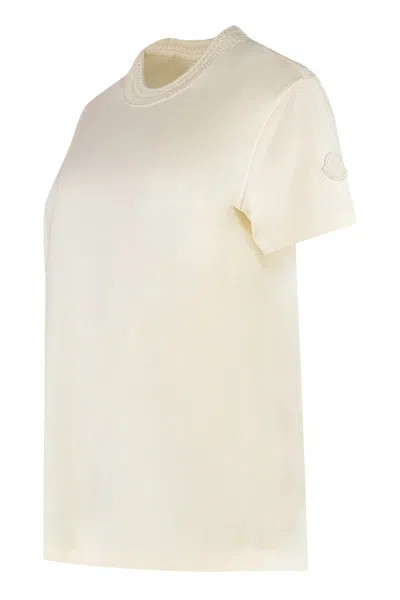 Moncler Cotton Crew-neck T-shirt In White