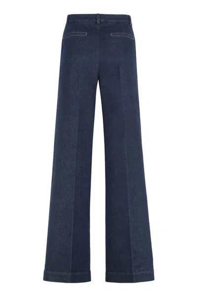 Moncler Trousers Wide-leg Denim Front Back Pockets