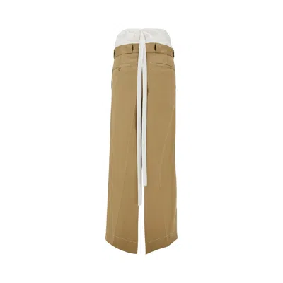 Maison Margiela Gabardine Long Skirt With Split