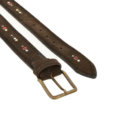 Giannifranco Belts Suede Leather Belt With Studs