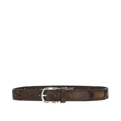 Giannifranco Belts Leather Belt With Studs And Topstitchings