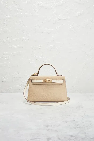 Pre-owned Hermes Epsom Kelly 20 Sellier Handbag In Brown