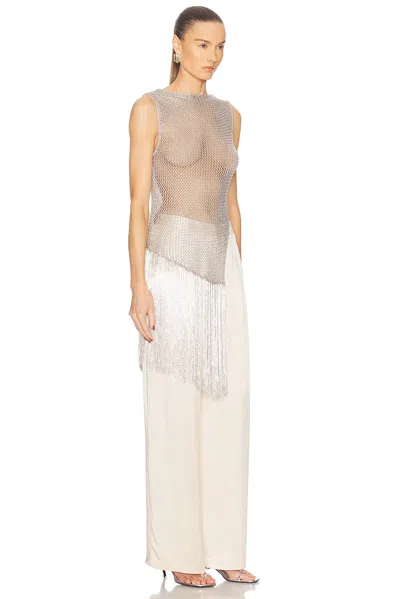Lapointe Metallic Netting Fringe Asymmetric Top