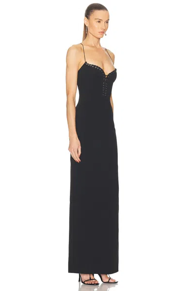 Ludovic De Saint Sernin Jersey Lace-up Flared Long Dress