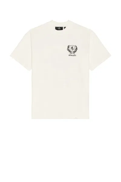 Represent White T-shirt With Logo Crest In Multicolor