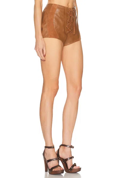 Retroféte Agda Shorts In Leather Color Leather In Brown