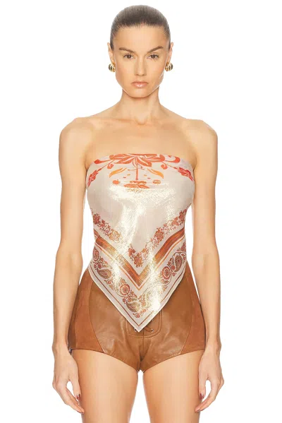 Retroféte Noelle Bandana-print Silk Top