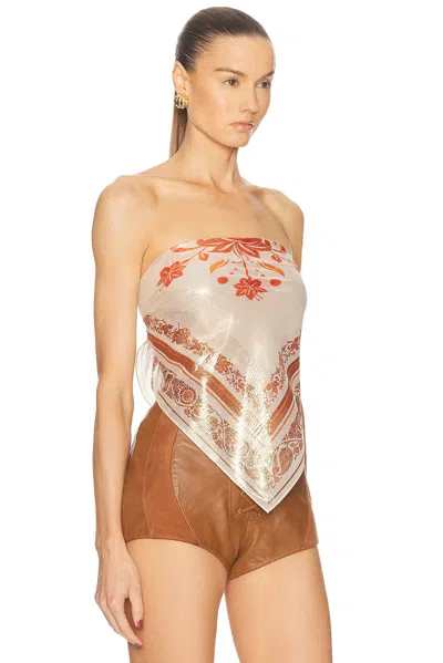 Retroféte Noelle Bandana-print Silk Top
