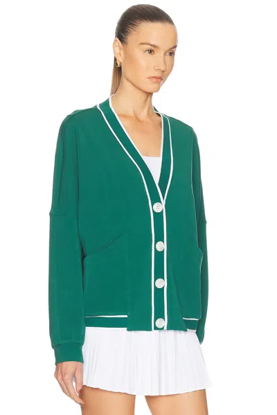 Varley Womens Forest Decker Contrast-piping Stretch-jersey Cardigan