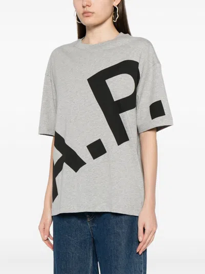 Apc A.p.c. Heathered Grey Cotton T-shirts And Polos In Gray