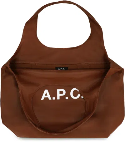 Apc A.p.c. Ninon Tote Bag In Brown