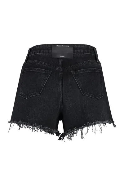 Alexander Wang 'bite' Frayed Cuff Denim Shorts