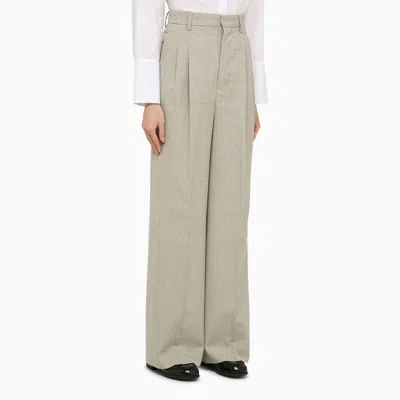 Ami Alexandre Mattiussi Ami Paris Light Grey Wool Trousers