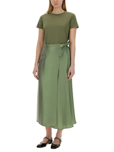 Aspesi Cotton T-shirt With Side Pocket And Tie Waist