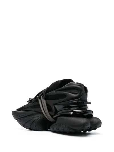 Balmain Neoprene And Leather Low-top Unicorn Sneakers In Black