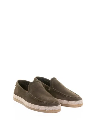Barret T Olive Suede Moccasin