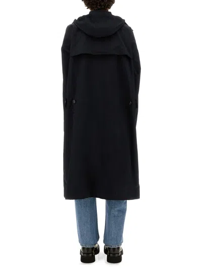 Bottega Veneta Nylon Blend Trench Coat With Buttoned Cuffs In Black