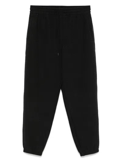Emporio Armani Logo Print Textured Fabric Sweatpants