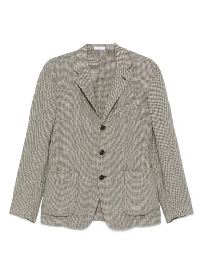 Boglioli Black Linen Blend Single-breasted Blazer