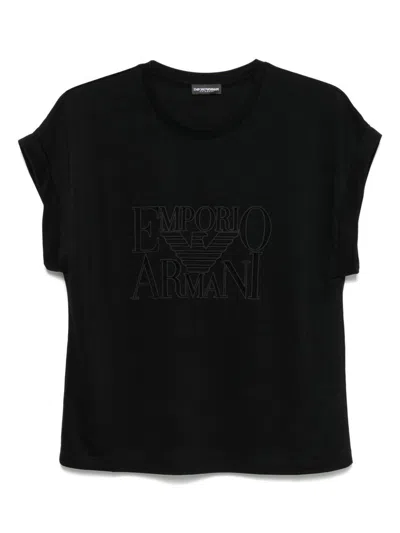 Emporio Armani Crew Neck Logo T-shirt With Turn-up Cuffs