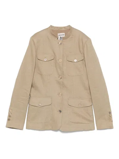 Semicouture Long Sleeve Casual Jacket In Neutral