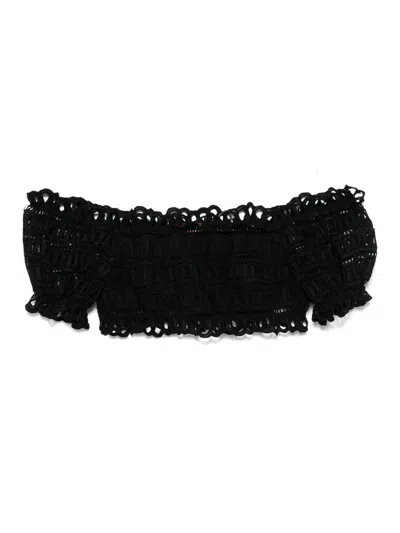Ermanno Scervino Cotton Blend Off-shoulder Crop Top