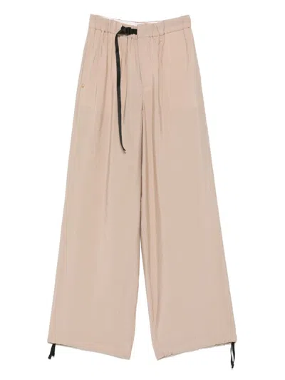 White Sand Beige Wide-leg Trousers