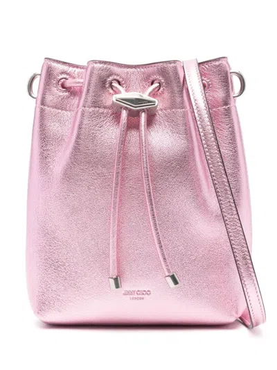 Jimmy Choo Bon Bon Metallic Leather Mini Bucket Bag