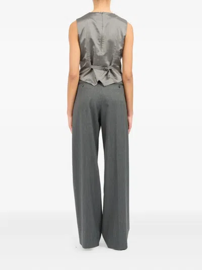 Mm6 Maison Margiela Mm6 By Maison Margiela Sleeveless Structured Jacket With Peplum Hem In Gray