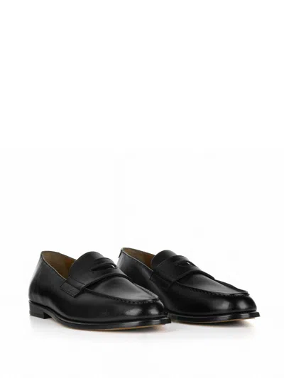 Doucal's Black Leather Moccasin