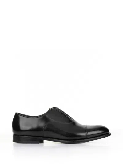 Doucal's High-shine Black Oxford Shoes With Lace-up Fastening In Black