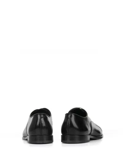 Doucal's High-shine Black Oxford Shoes With Lace-up Fastening In Black