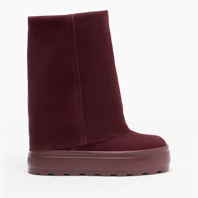 Casadei Double Face Suede Boots In Red