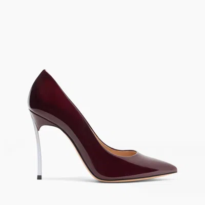 Casadei Superblade Burgundy Shiny Leather Pumps In Red