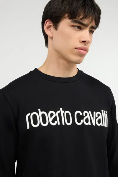 Roberto Cavalli Black Sweatshirt With Logo