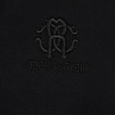 Roberto Cavalli Black Hoodie With Zip