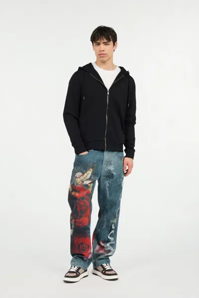 Roberto Cavalli Black Hoodie With Zip