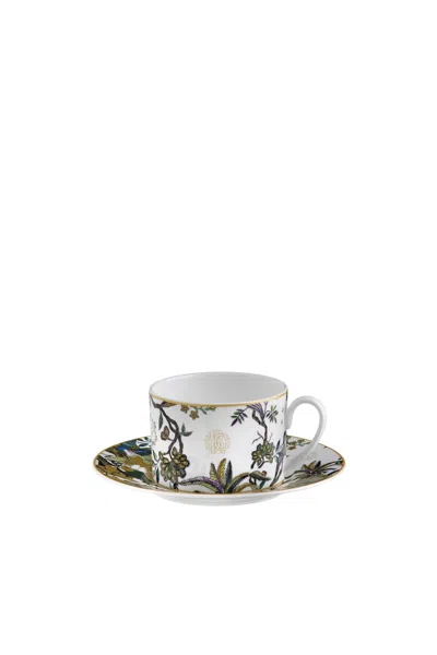 Roberto Cavalli Flowers Collection Set 2pcs Tea Cups & Saucer