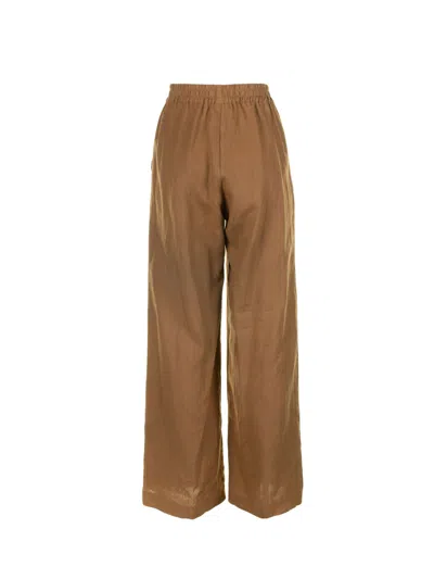 Eleventy High-waisted Linen Trousers With Elastic