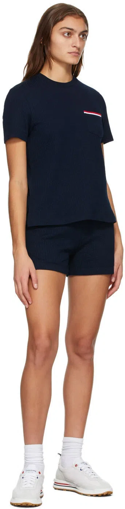 Thom Browne Tricolour-waistband Seersucker Shorts