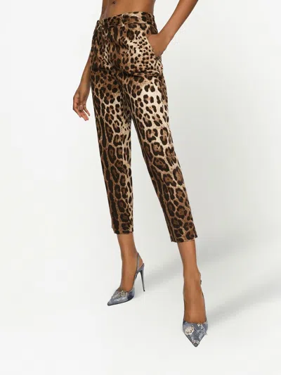 Dolce & Gabbana Leopard-print Cropped Trousers
