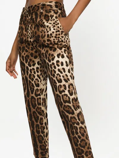 Dolce & Gabbana Leopard-print Cropped Trousers