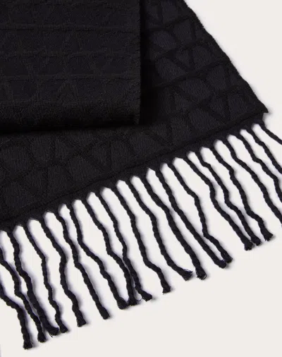 VALENTINO ICONOGRAPHE CANVAS WOOL SCARF 
