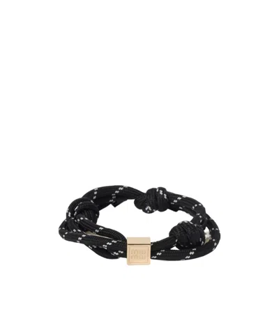 Miu Miu Cord And Nylon Bracelet