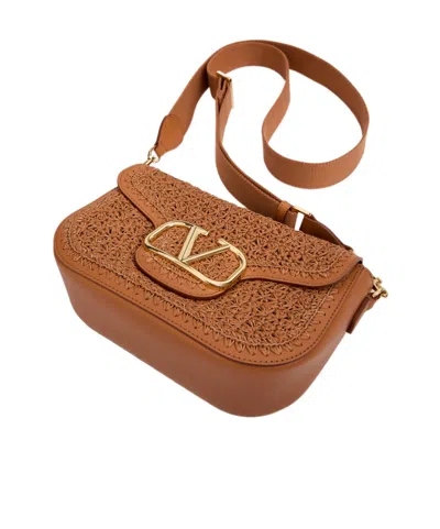 Valentino Garavani Alltime Woven Leather Shoulder Bag