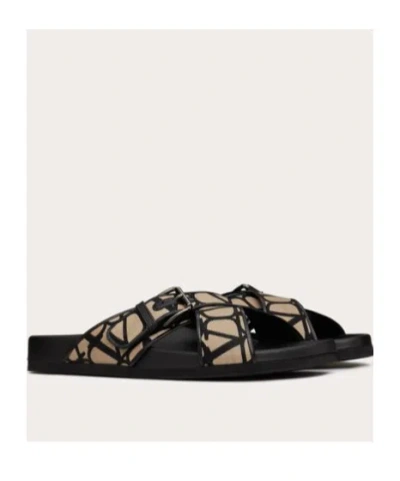 Valentino Fussfriend Slide Sandal In Toile Iconographe Technical Fabric