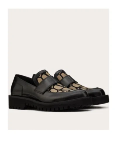 Valentino Loafer In Toile Iconographe Technical Fabric And Calfskin